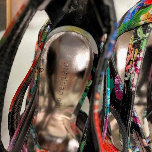 Madden Girl Dita Floral Lace Up Stilettos Open Toe Heels, size‎ 8 - Picture 10 of 10